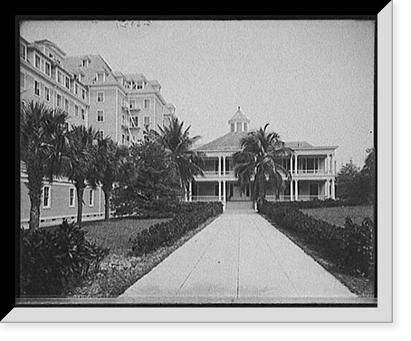 Historic Framed Print, [Hotel Royal Poinciana, east facade, Palm Beach, Fla.], 17-7/8