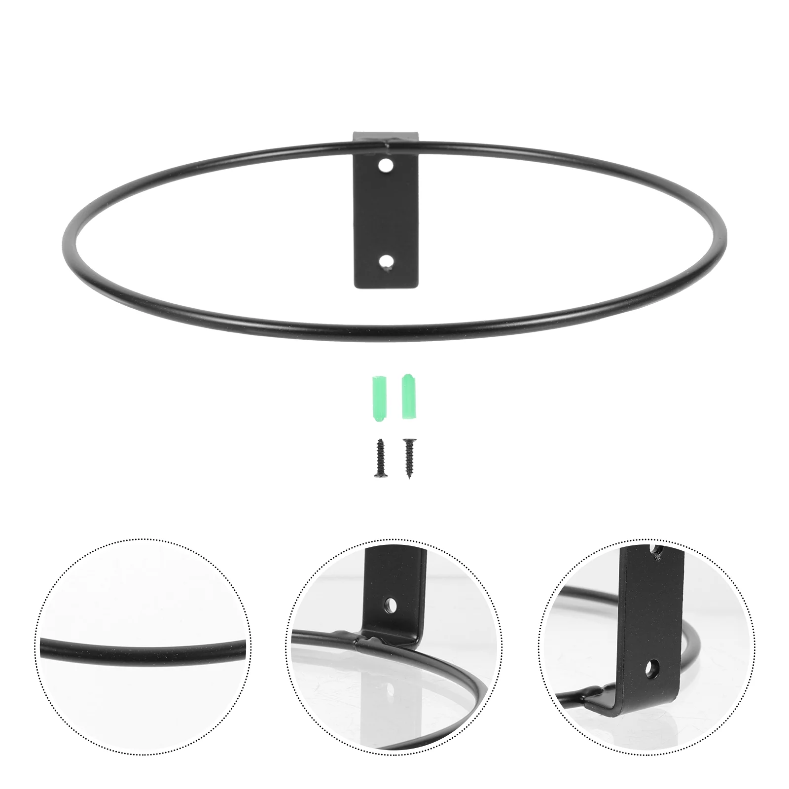 Hemoton Wall Mounted Flower Pot Rack Iron Ring Flowerpot Wall Bracket Planter Holder