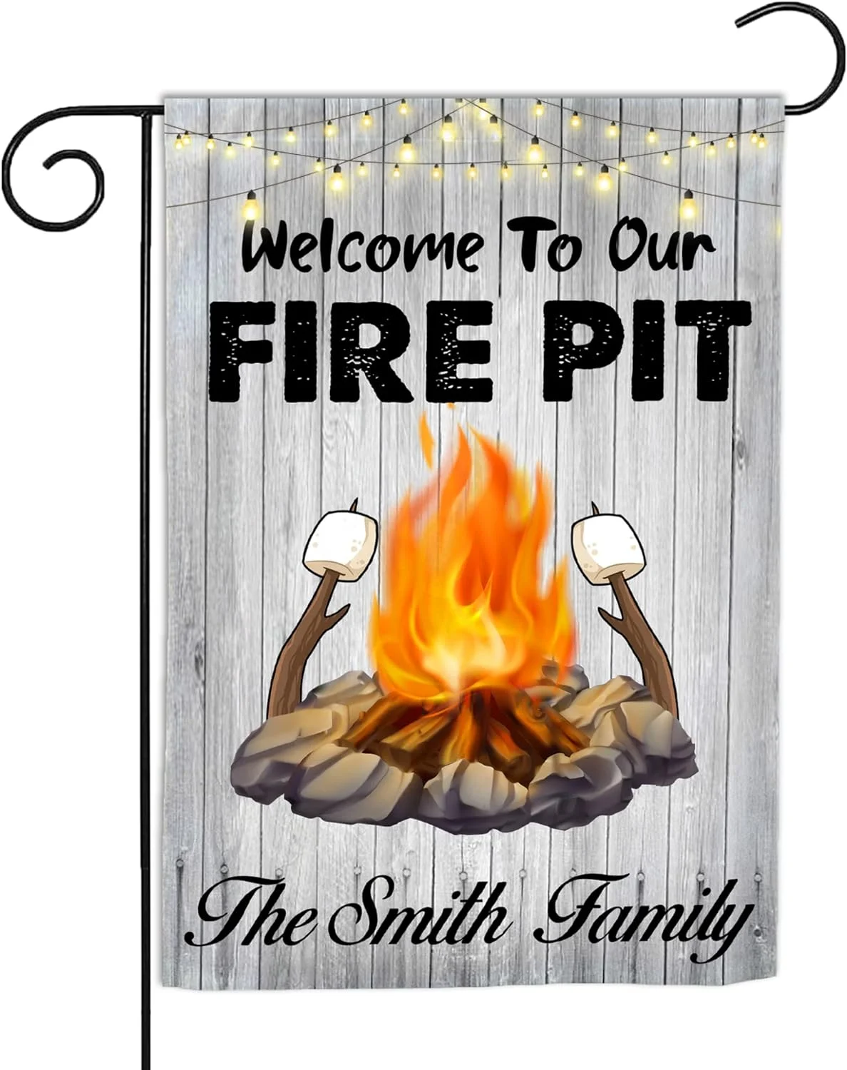 BBQ Garden Flag, Personalized Custom Name BBQ Garden Flag, Summer Camping Garden Flag, Fire Pit House Yard Flags Decorative Banner for Picnic Grill Barbecue Party 28X40 inch