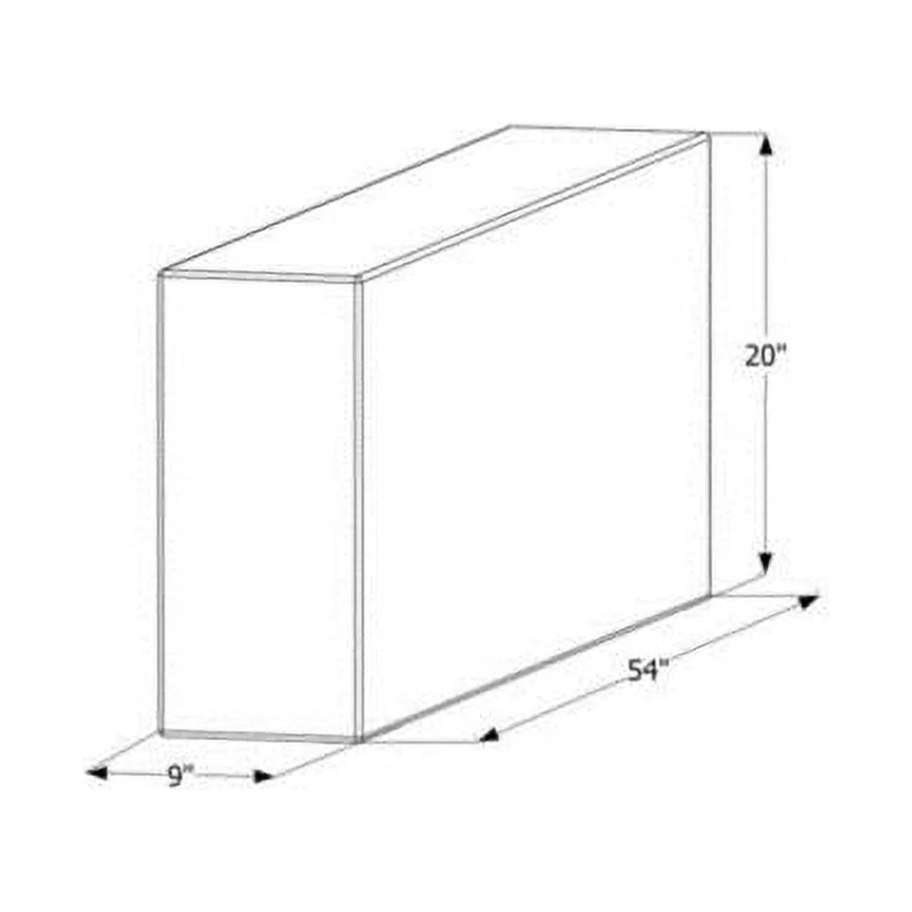54 x 20 x 9 in. 39 gal Fresh Water Holding Tank
