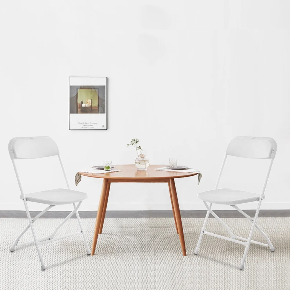 Burufy 6pcs Injection Molding Classic Garden Plastic Folding Chair White