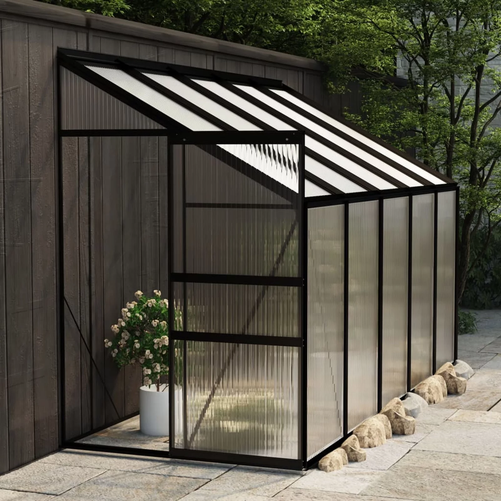 ikayaa Greenhouse Anthracite Aluminum 229.5 ft³