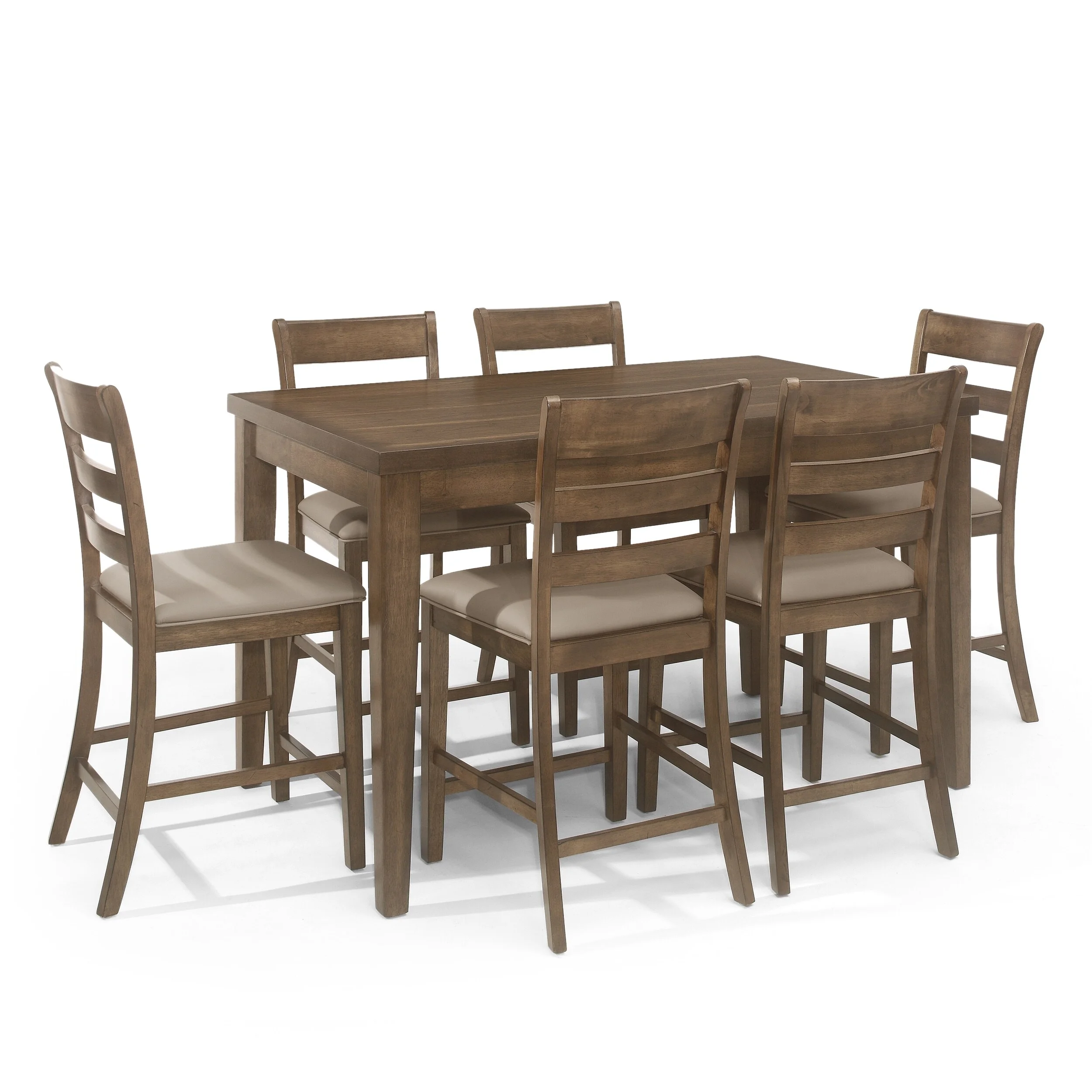 Christopher Knight Home Benner Farmhouse Wood Counter Height 7 Piece Dining Set by  Antique Brown Antique