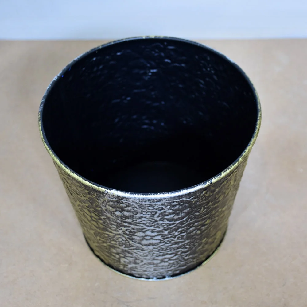 Eco Friendly Handmade 100% Iron Round Modern Dusty Light Gold Coated Color 4.5 x 6.7 x 6.7 Inches Planters Pot for Lawn, Balcony, Garden, Patios, Wall stand, Restaurant, Spa, Beauty Parlor etc.