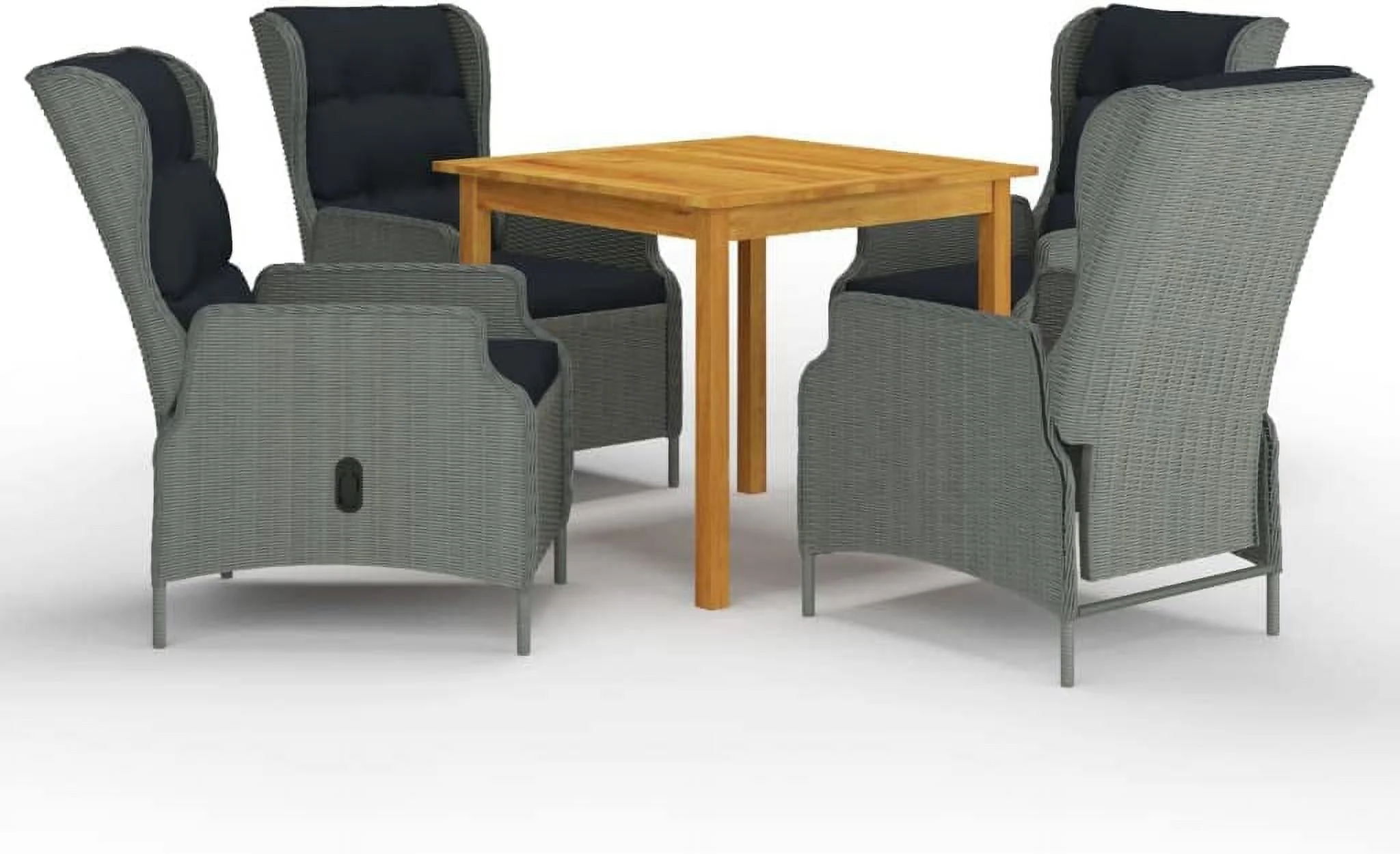 Lounge Chair Outdoor Chair Outdoor Furniture Set for Patio  Deck  and Poolside 5 Piece Patio Dining Set Dark Gray