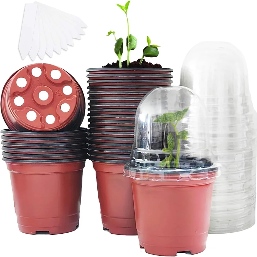 KISPATTI Plant Nursery Pots with Humidity Dome 4