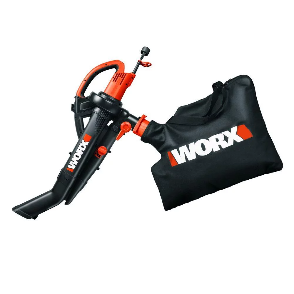 Restored Worx WG505 120 MPH 350 CFM 12 Amp Electric Leaf Blower/Mulcher/Vac with Metal Impeller (Refurbished)