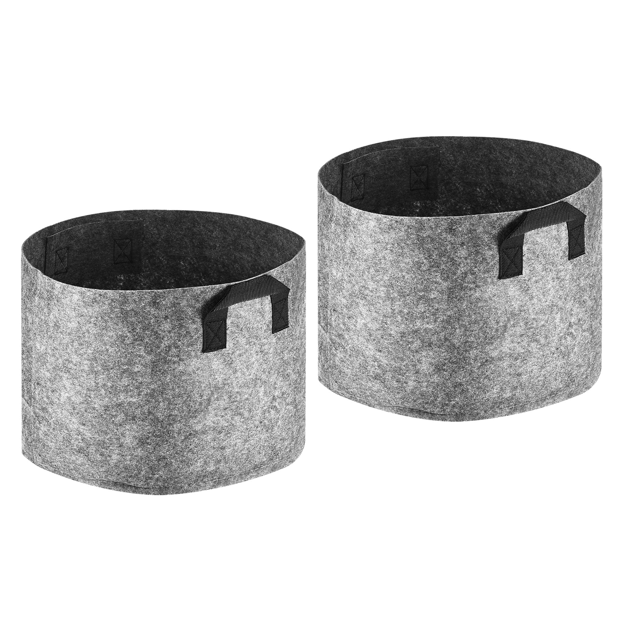 Uxcell 20 Gallon Round Felt Fabric Plant Grow Bags with Handles Gray 2Pack