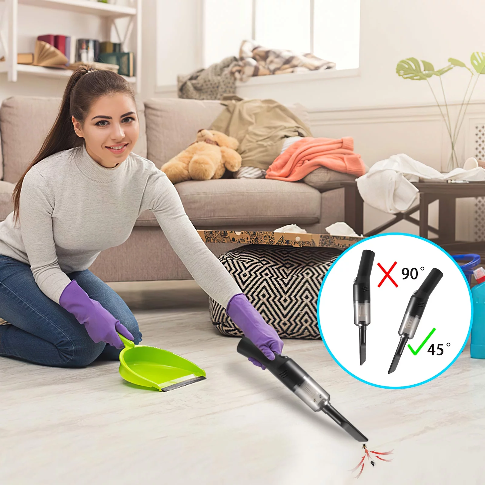 Bug Vacuum Catcher Spider Traps for Adults, Professional Pest Control Bug Sucker with USB Charging & Rechargeable Battery & Cleaning Brus