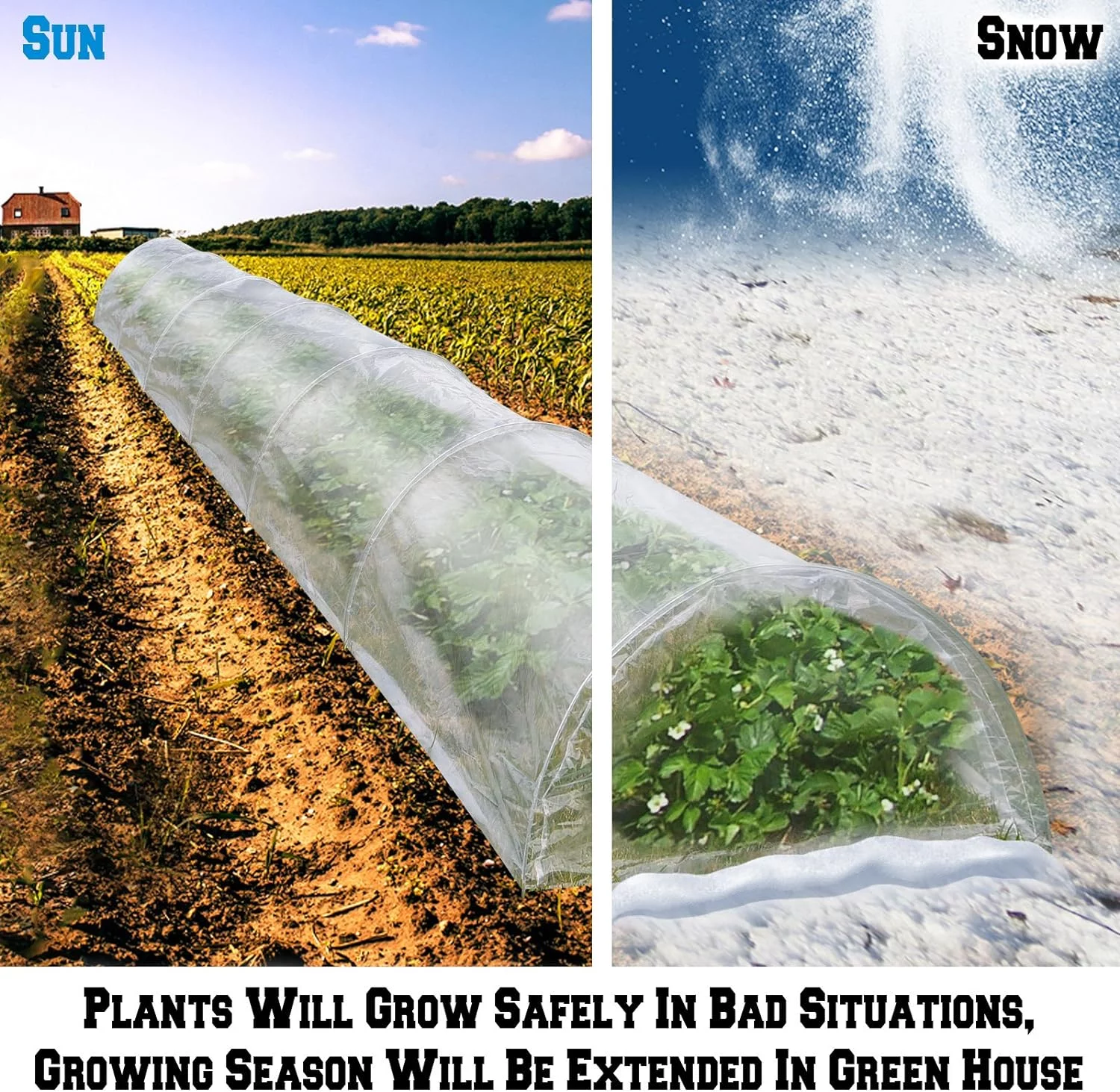 Tunnel Green House 16.5'X2'x1.3' Plant Gardening Greenhouse