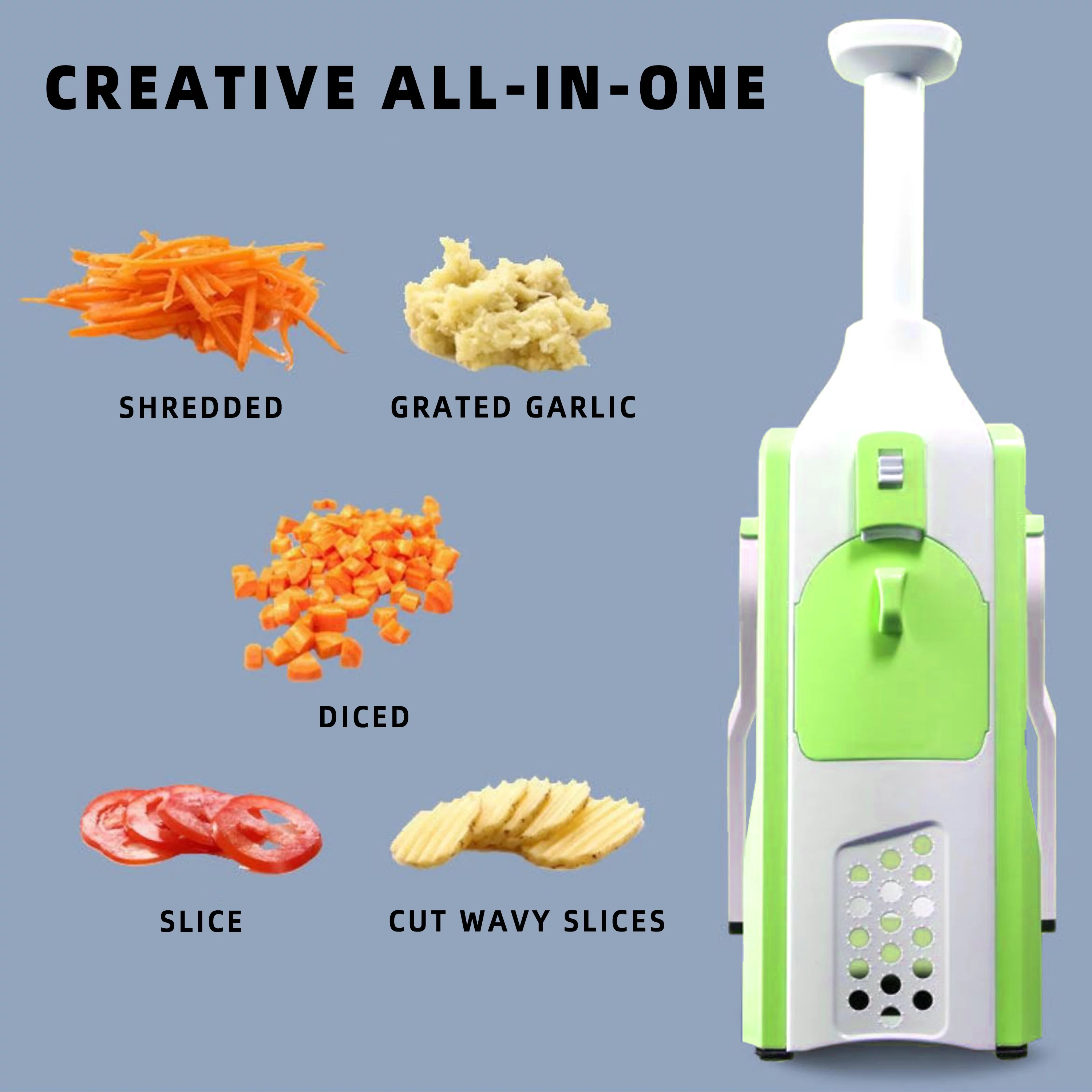 Ltrototea Safe Slice Mandoline Food Slicer, Safe Vegetable Slicer Cutter&Julienne,  Kitchen Vegetable Chopper with Container