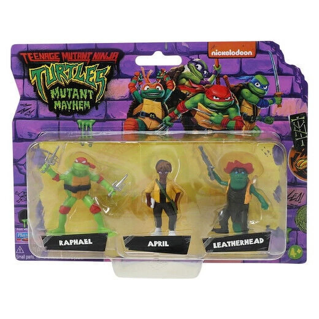 TMNT Mutant Mayhem Ninja Turtles~ 2'' Mini Figures~ Raphael, April & Leatherhead