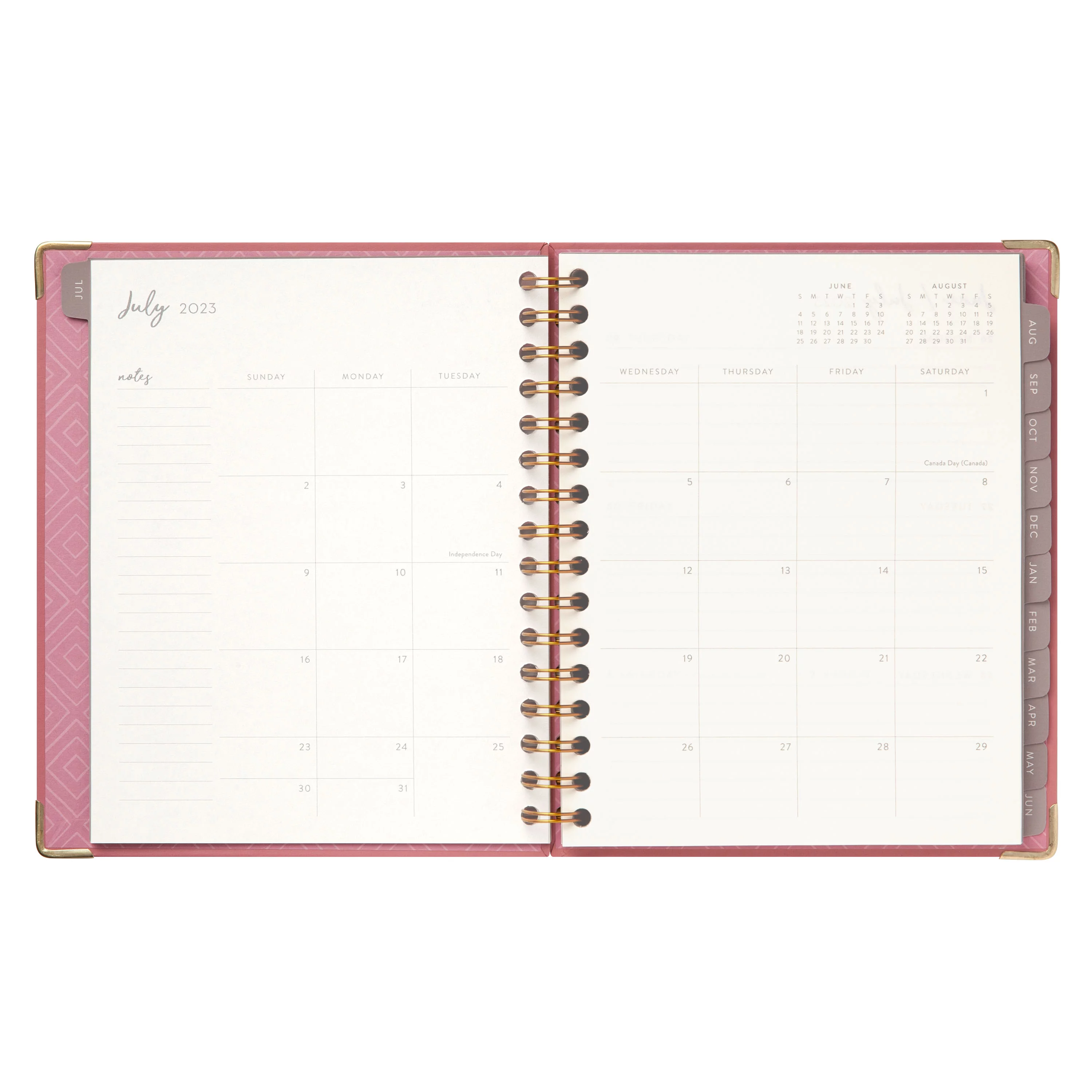 2023-2024 Mintgreen Weekly/Monthly Spiral Planner, 7.25