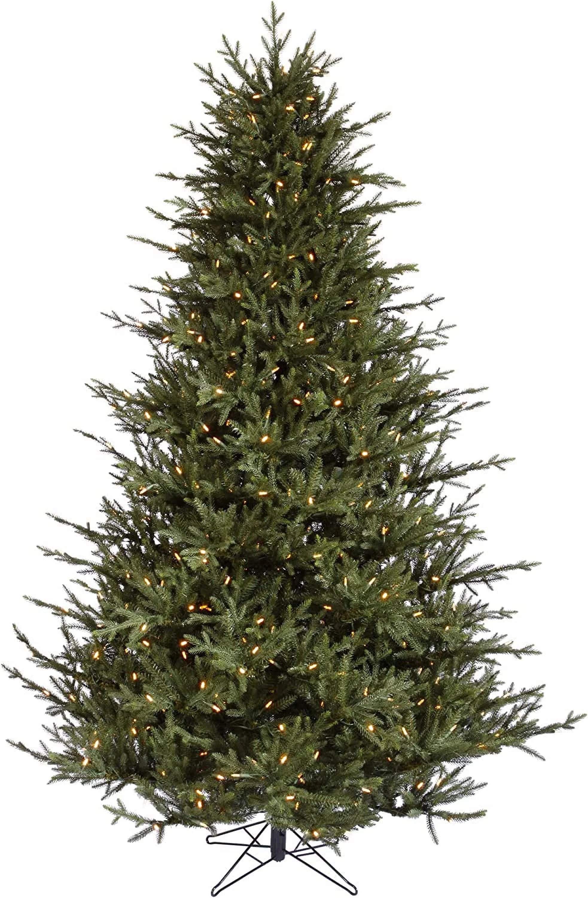 YANRUI 6.5' Itasca Fraser Artificial Christmas Tree, Warm White LED Dura-lit Lights - Lifelike Indoor Seasonal Home Decor - Maintenance Free Faux Fraser Christmas Tree