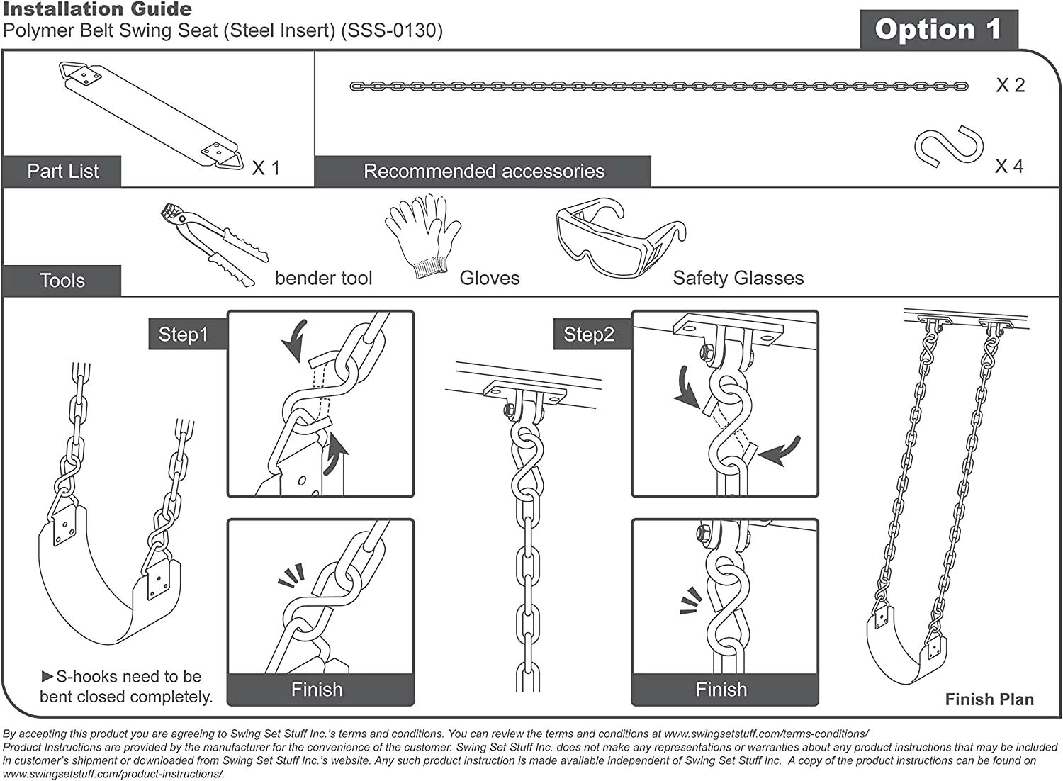 Swing Set Stuff Inc. Polymer Belt Seat (Black)