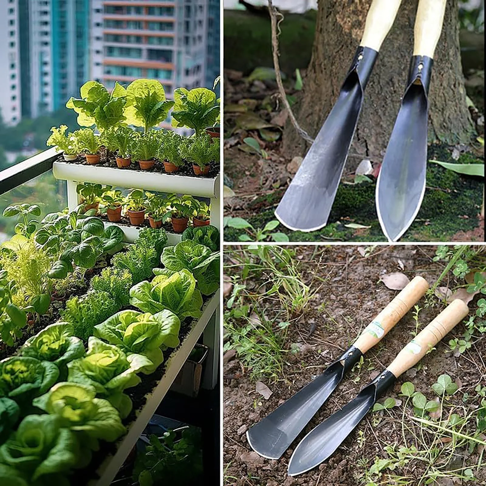 MOQIN Small Garden Shovel, Heavy Duty Gardening Hand Trowel, Spade Shovel Rake for Garden Plants Care House Plants Flower Pot Cactus Vegetables Plant Tool