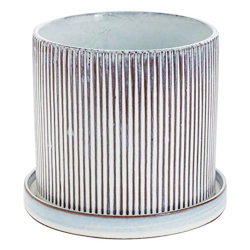 Curio Ceramic Pot with Saucer for Plant (62051) (7.5