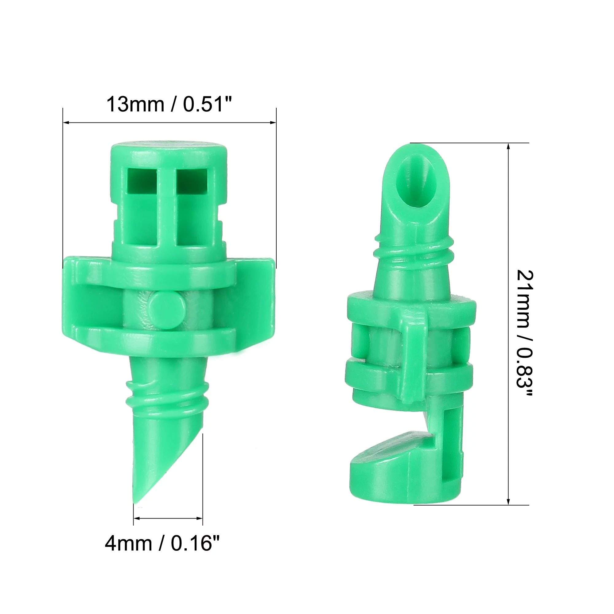 Micro Sprayer Fan Jet, 180 Degree Refraction Atomized Dripper Hydroponic Garden Irrigation 50 Pcs (Green)