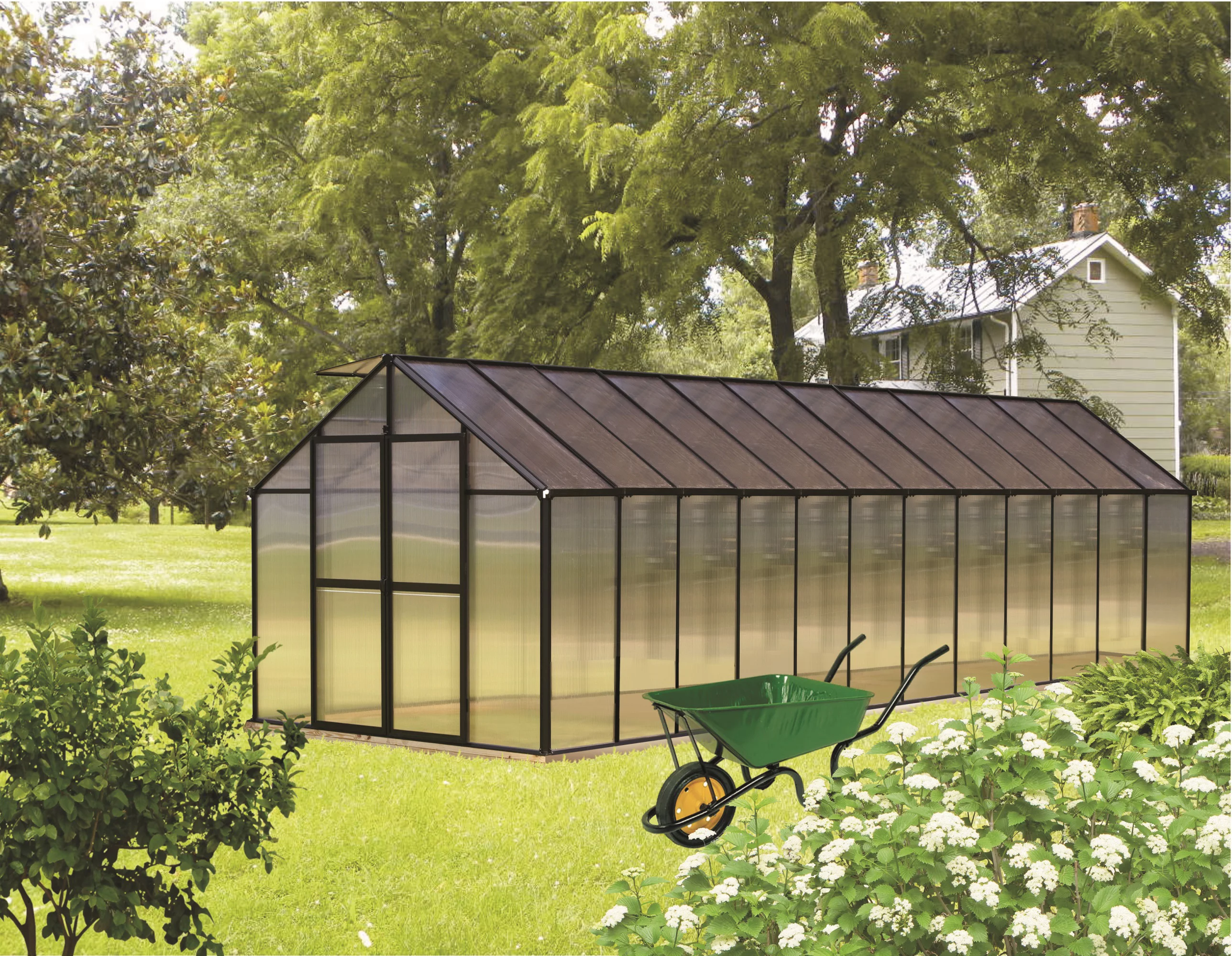 Monticello 8FT x 24FT Black Greenhouse