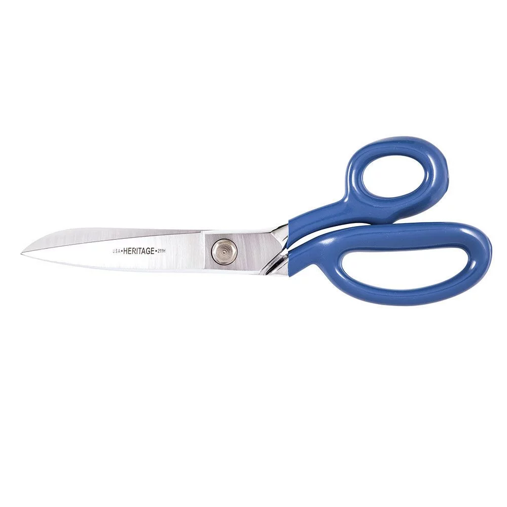 Klein Tools 211H 11-1/2 in. Knife Edge Bent Trimmer Scissors with Blue Coating