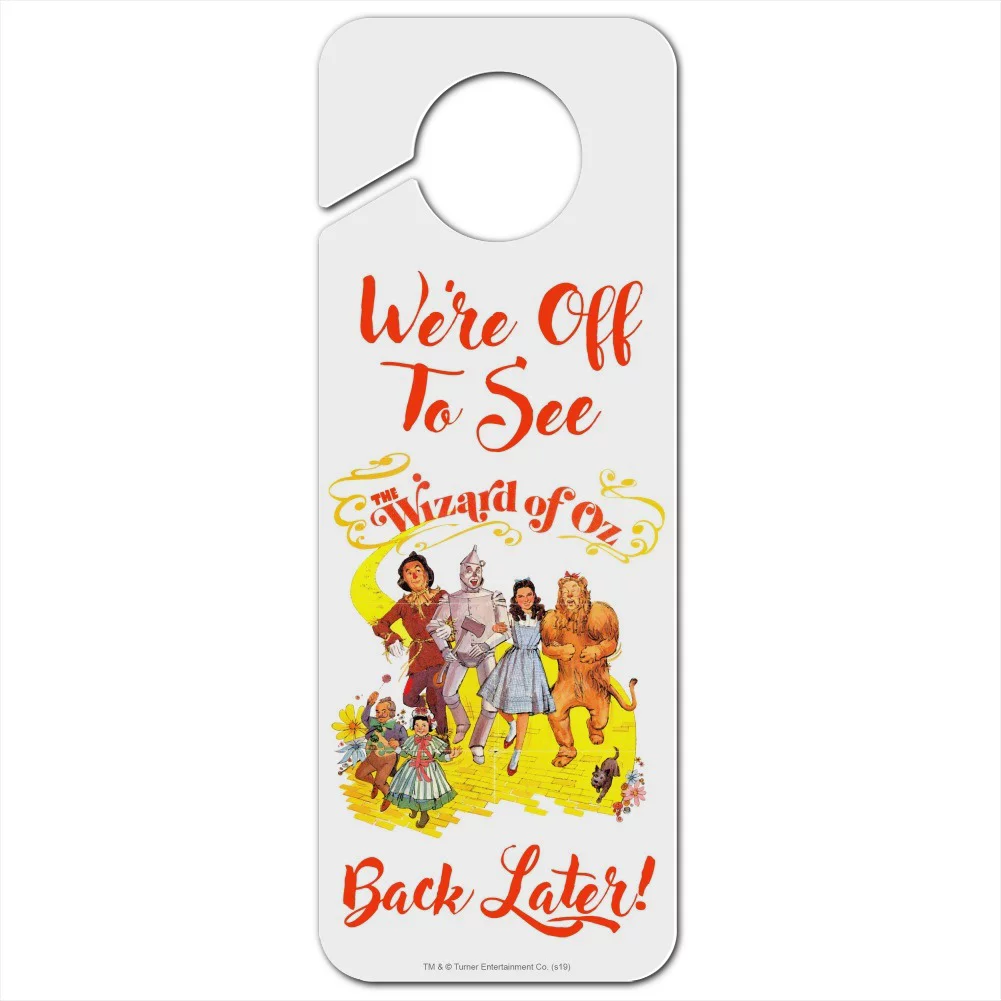 The Wizard of Oz Yellow Brick Road Plastic Door Knob Hanger Sign