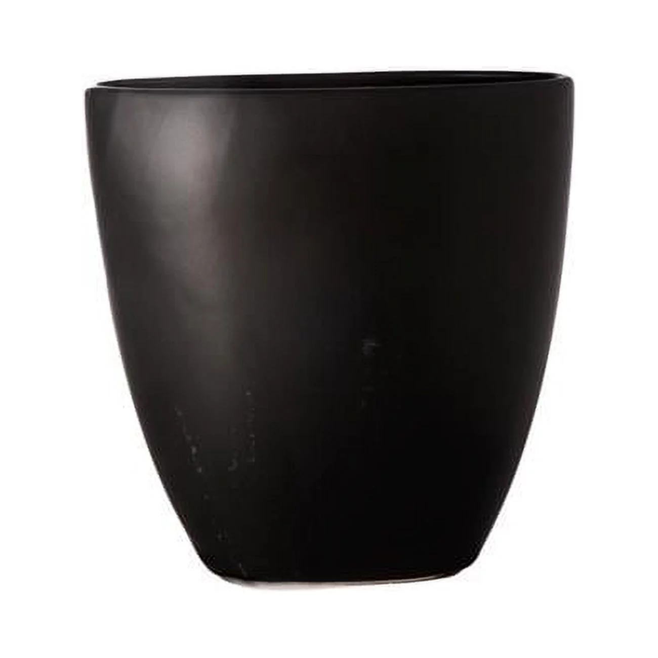 Urban Trends Collection 15272 Ceramic Oval Pot with Tapered Bottom Design, Matte Black