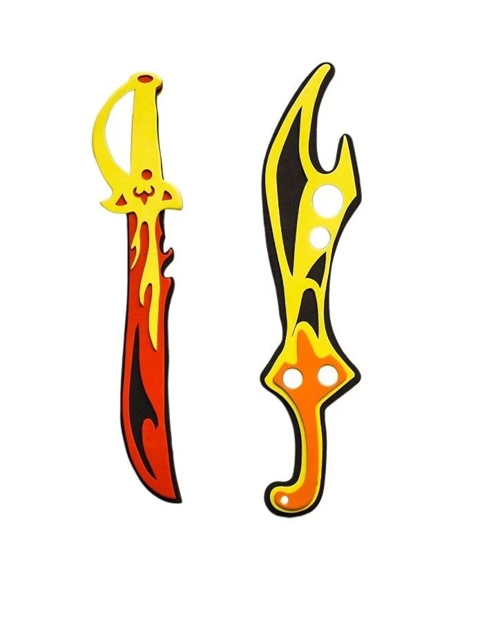 Foam Battle Toy Swords 4 Pack 16 Inch Ninja Warrior Viking Pirate Yellow Red Orange Assorted Colors Vary