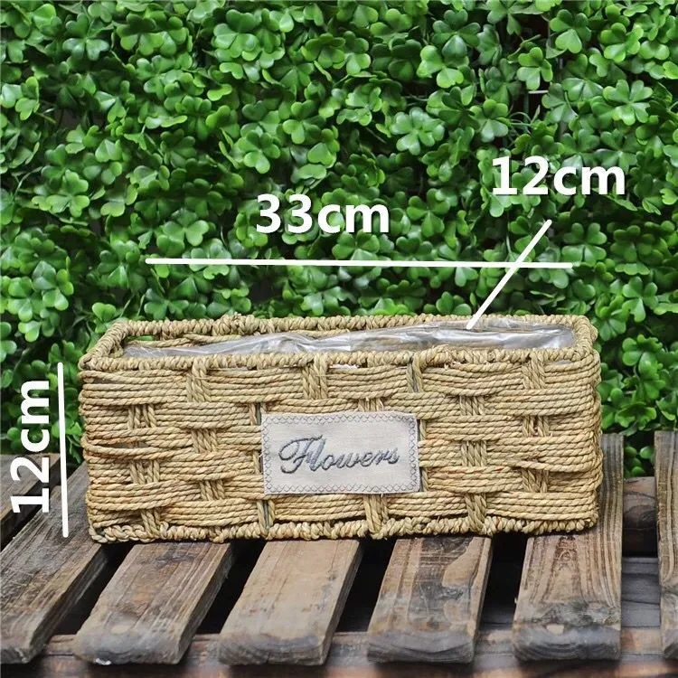 Flower Basket Straw Rattan Basket Flower Arrangement Wall Flower Pots Green Plants Succulent Pots Rustic Rattan Flower Basket