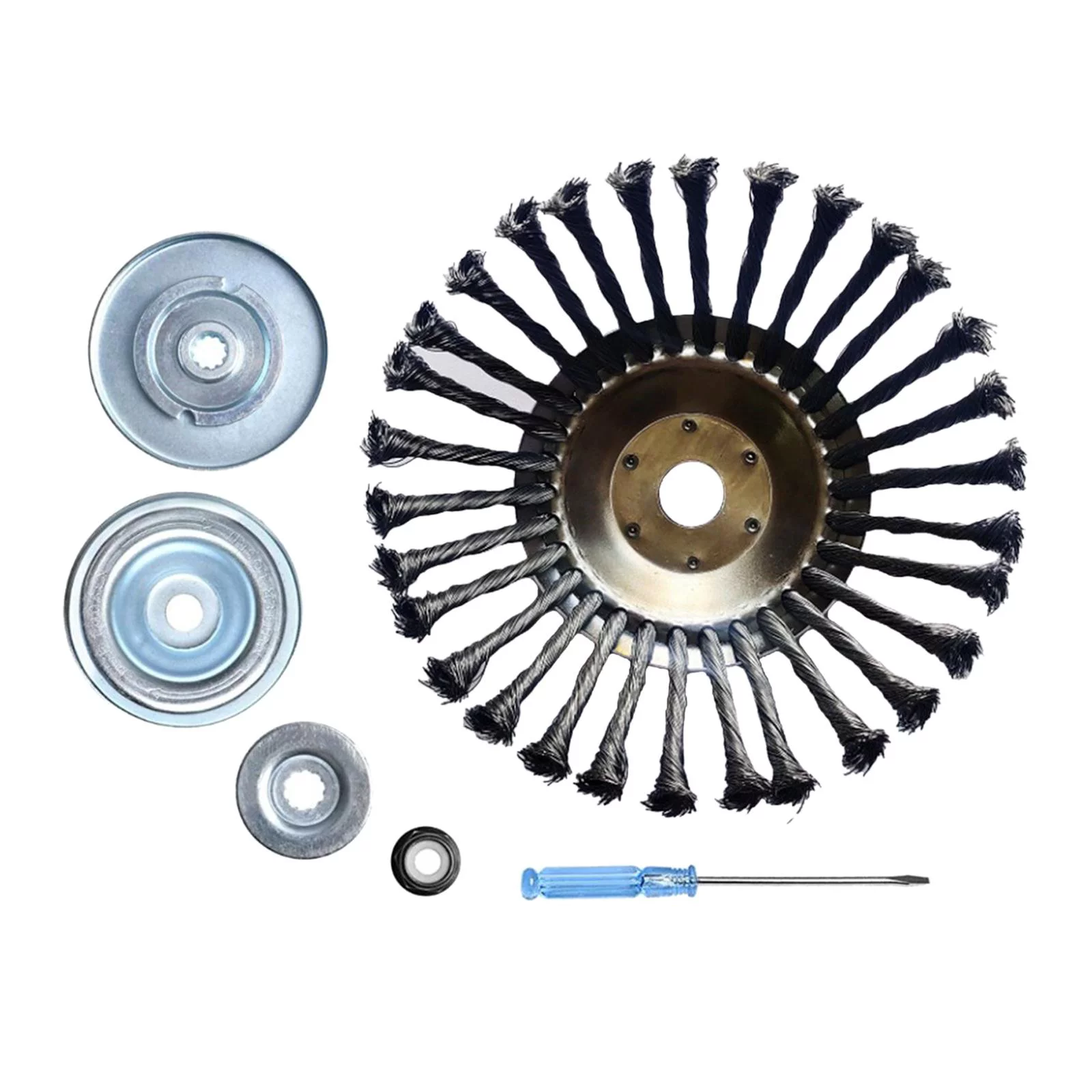 Weeds Wired Trimmer Blade, Rotary Steel Wire Weeds Brush Head, Rust Removal with Accessories Mower head, for Polishing Excavating