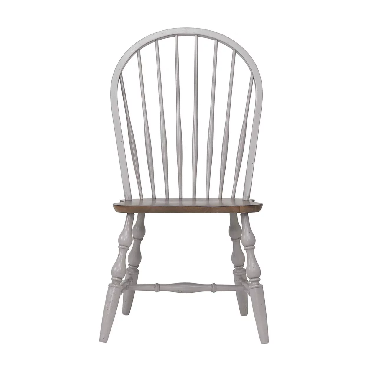 Distressed Light Gray And Nutmeg Brown Side Chair (Set Of 2)