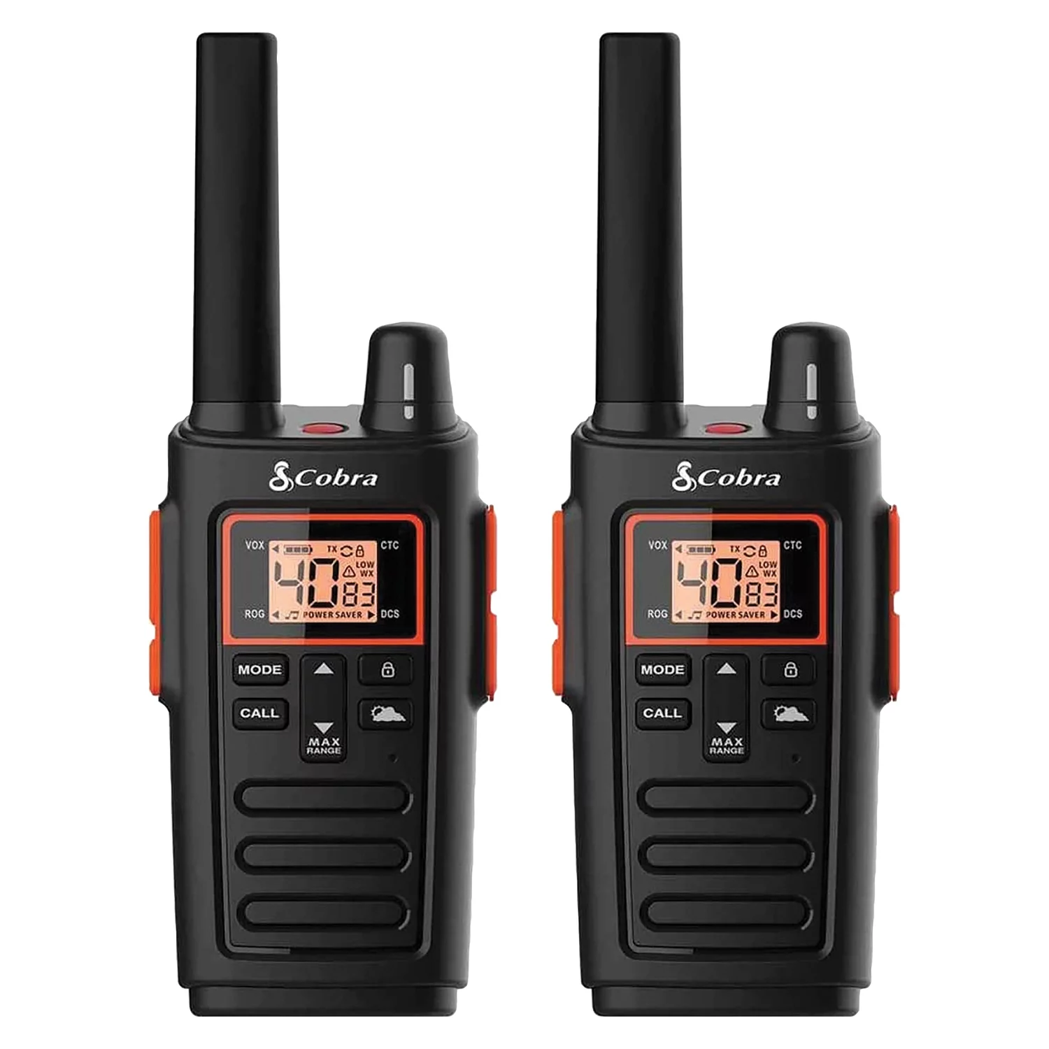 Cobra RX380 Walkie Talkies for Adults - Rechargeable, 40 Preset Channels, Long Range 32-Mile Two-Way Radio Set (2-Pack)