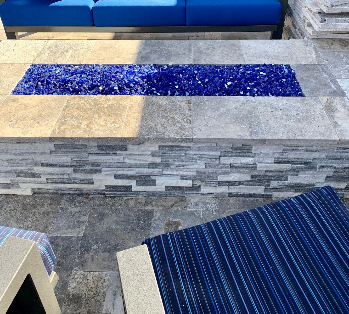 Element Fire Glass Large Royal Blue Fire Glass Rocks 10 lbs