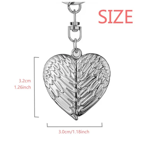 Saplings Cute Small TV Face Original Heart Angel Wing Key Chain Holder