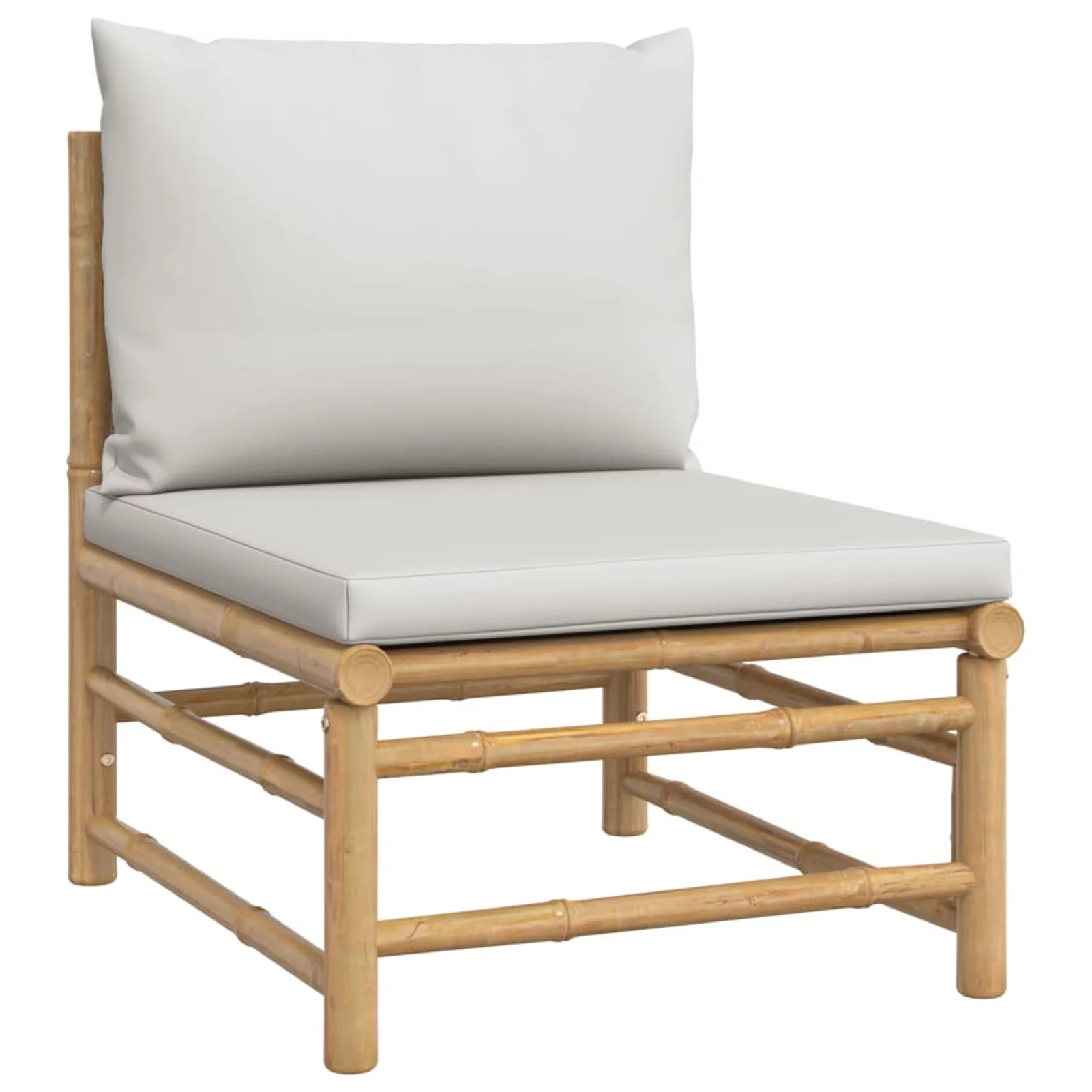 moobody 6 Piece Patio Set with Gray Cushions Bamboo
