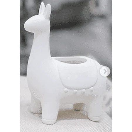 Unfinished Ceramic Planter - LLama DIY Fun Project