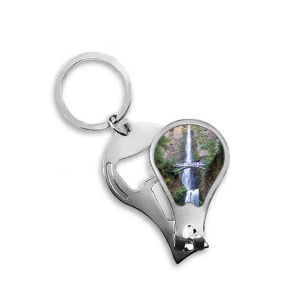 Waterfall Forestry Science Nature Scenery Fingernail Clipper Cutter Opener Key Chain Scissor