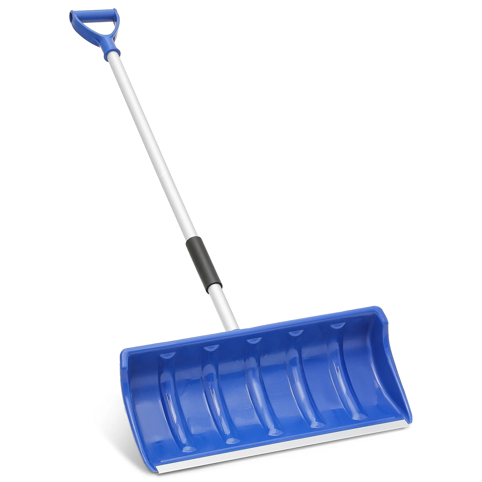 Magshion Snow Shovel, Portable Wide Snow Pusher with D-Grip Handle, 21.5 inch Aluminium Snow Removal Tool for Driveway Outdoor Garden, Blue