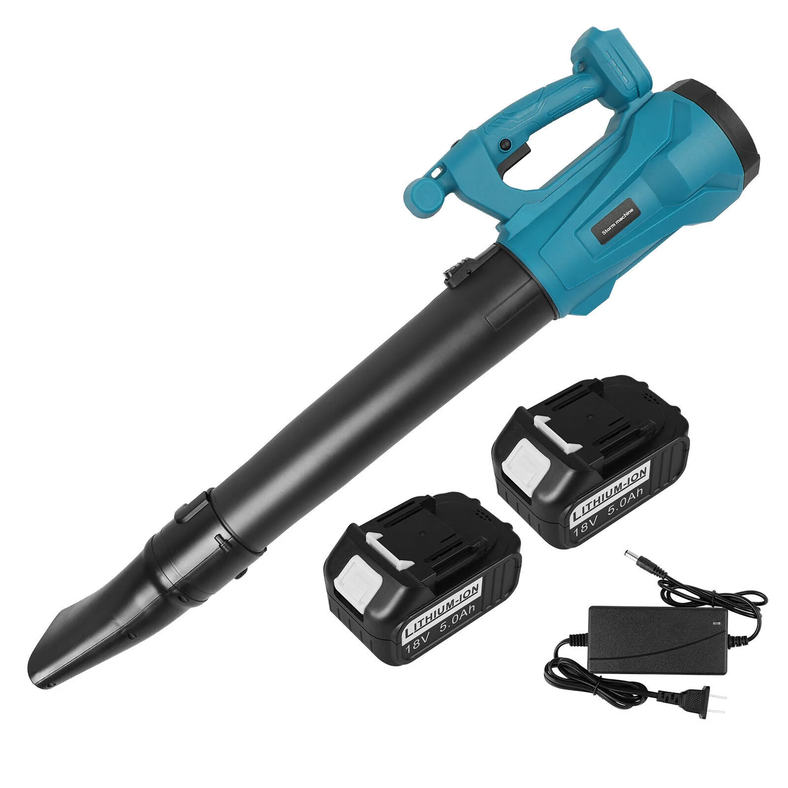 6 Speed Cordless Blower+2 Battery + Charger 18V Lithium Variable Speed Mini Electric Leaf Blower
