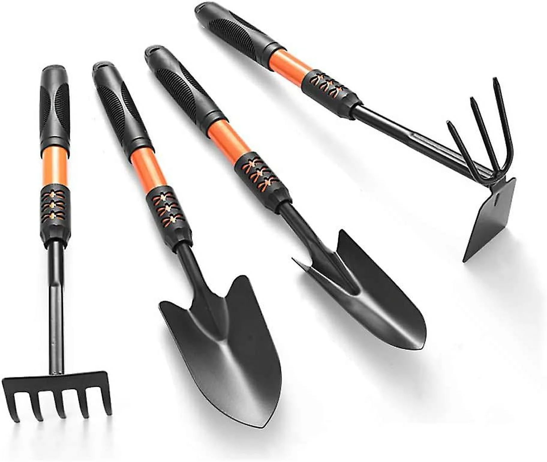 Gardening Tools,4 Pieces Adult Garden Tools, Lengthen Ergonomic Handles, With Shovels, Hand Rake, Manual Weeders, Hoe