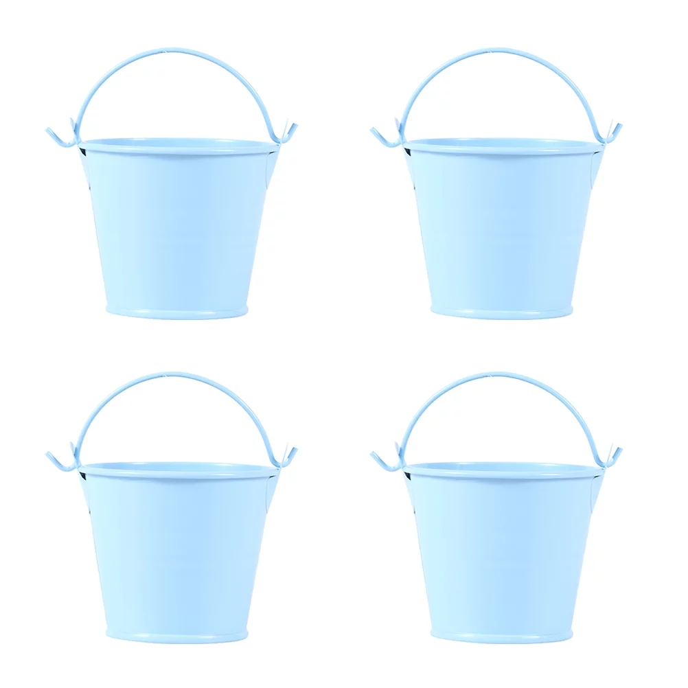 Etereauty Mini Buckets Metal Flower Bucket Pot Small Pails Iron Party Planter Tin Planters Holder Galvanized Plant Favors Pots