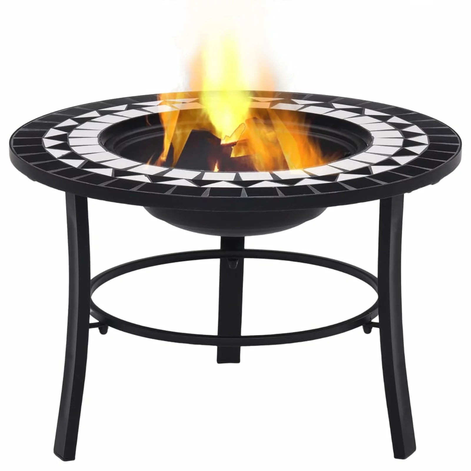 Suzicca Fire Pit Black and White 26.8