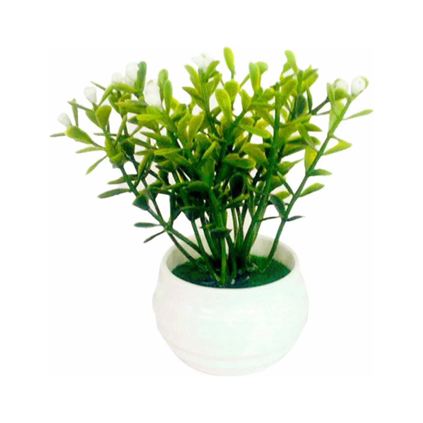 3 Pcs Artificial Green Bonsai Potted Green Grass Grass Topiary Shrubs With Pots For House Farmhouse Bathroom Office Home Decor Flower Vase with Artificial Flowers Orchid