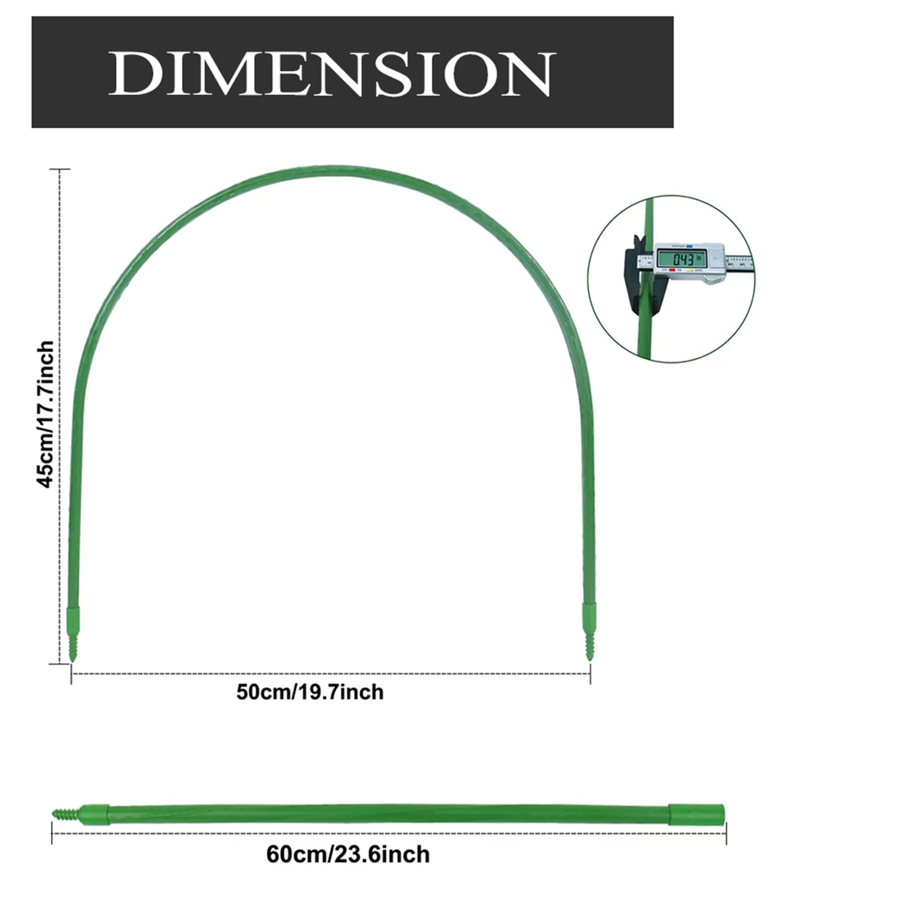 8Pcs Greenhouse Hoops with 16Pcs Extension Stakes