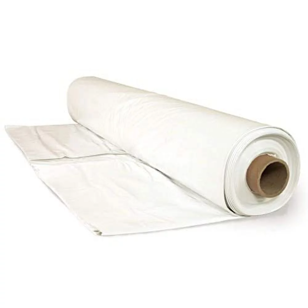 6 Mil White Plastic Sheeting  Overwintering Film, 6 Mil White Plastic Film, Greenhouse Plastic, Durable Plastic Sheeting (16' X 25')