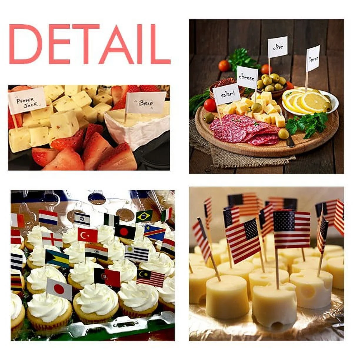 Plum Blossom Blue Sky Clouds Toothpick Flags Cupcake Picks Party Celebration