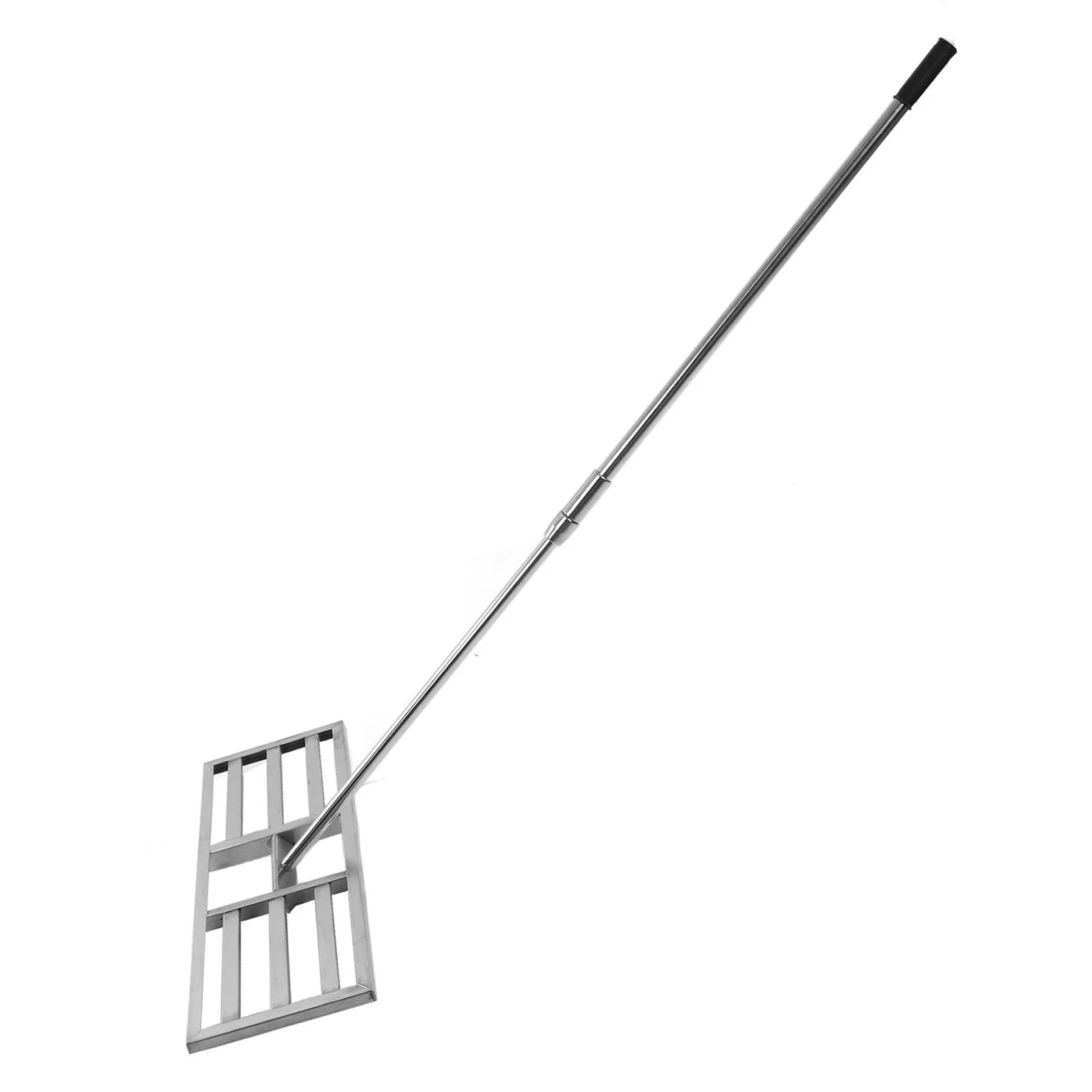Bummin Lawn Leveling Rake Stainless Steel Telescopic Long Handle Lawn Leveler Garden Grass Leveling Tool