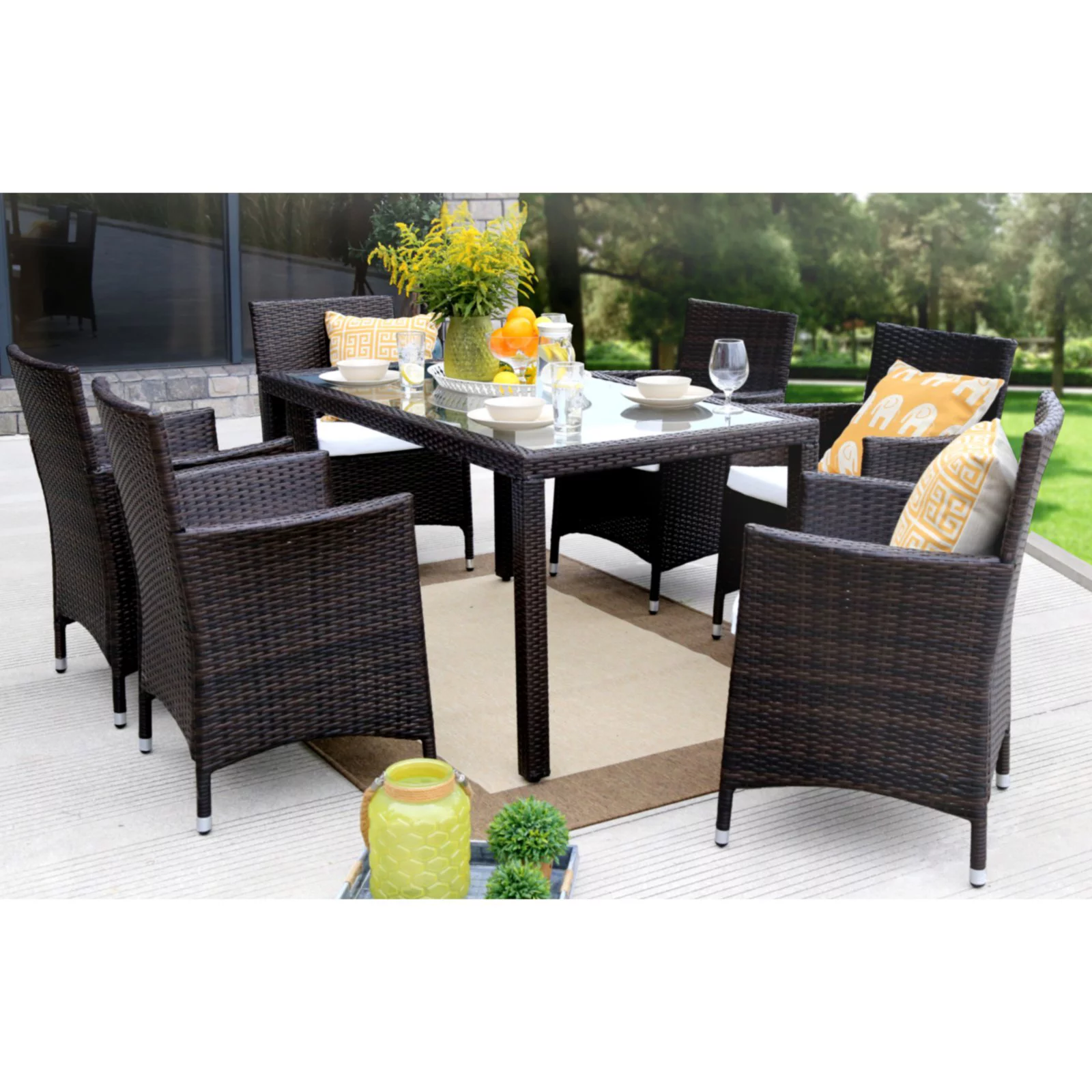 Baner Garden All Weather Wicker 7 Piece Dining Set