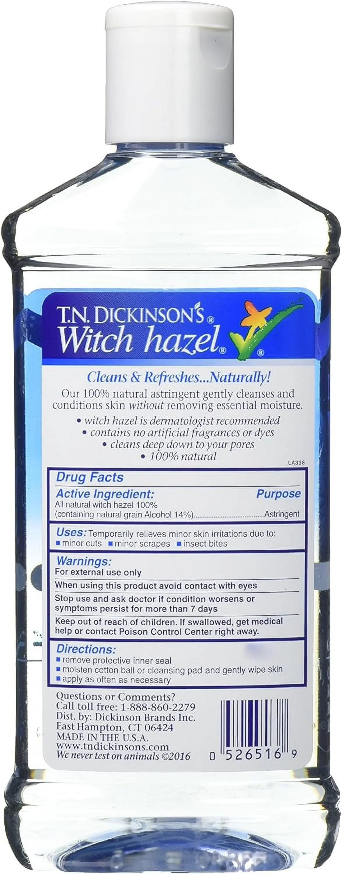 Witch Hazel 16 Fl Oz (473 Ml) - 100% Natural Astringent for Oily Skin - Tones & Controls Oil