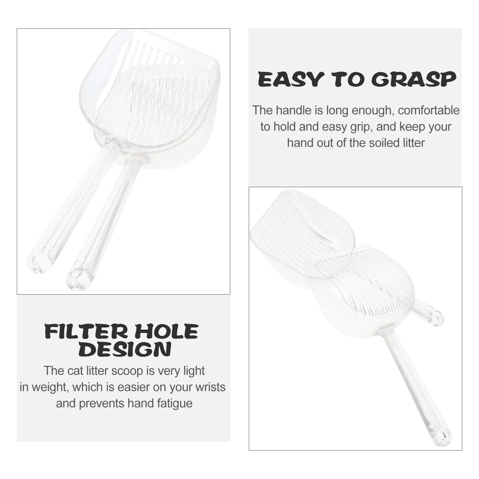 2Pcs Cleaning Litter Scoop Multi-function Litter Shovel Household Cat Scooper