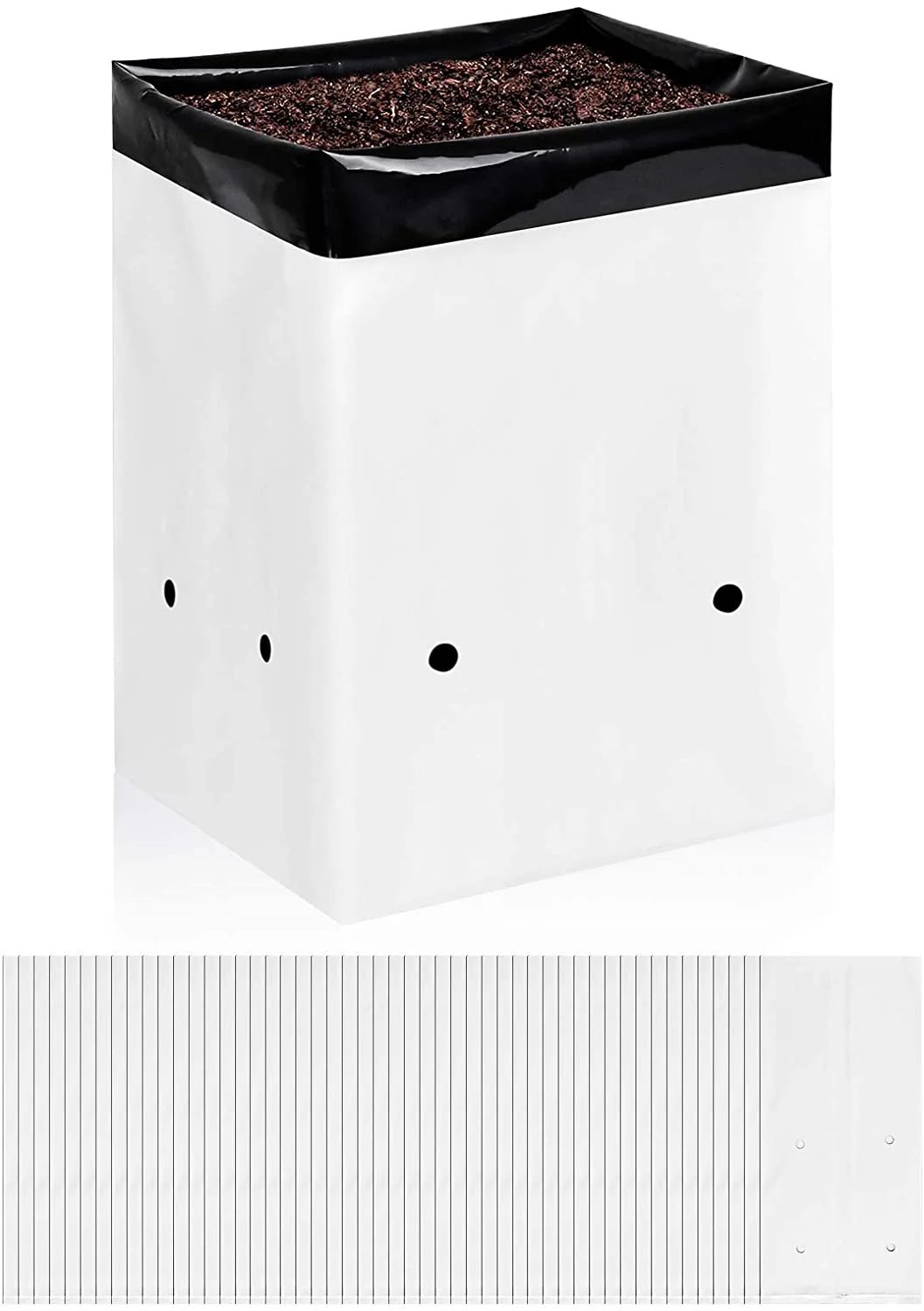 iPower 50-Pack 1 Gallon Grow Bags Film Containers for Seedling and Rooting